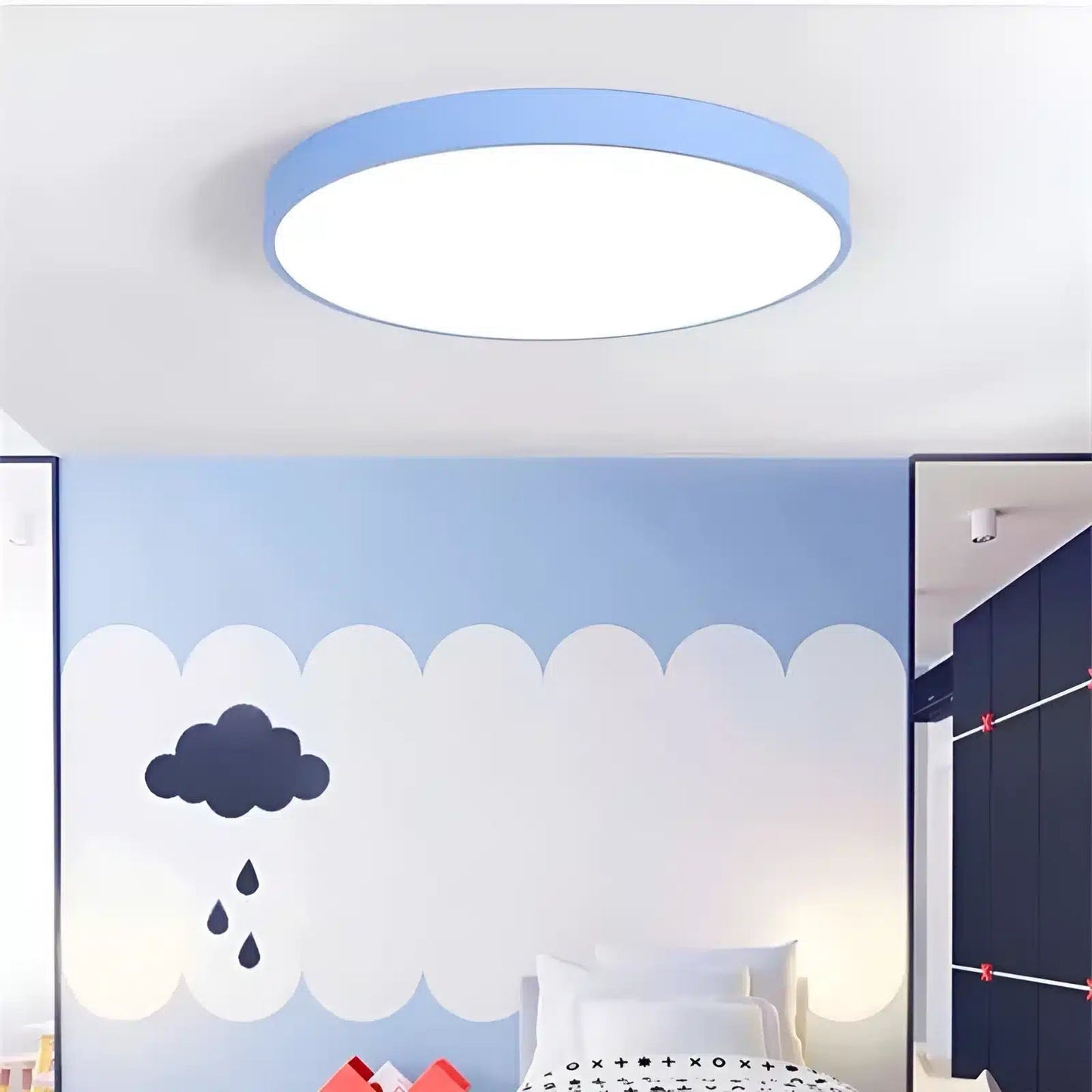 Plafonnier LED nordique circulaire pour salon - Luminenza - Blanc