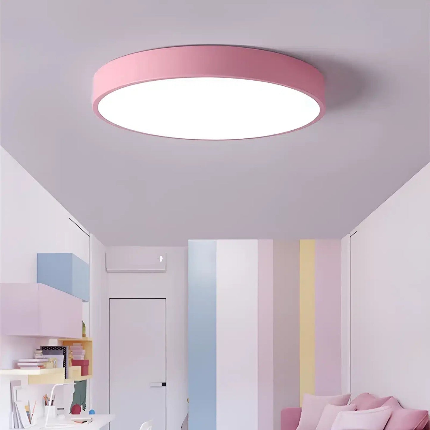 Plafonnier LED nordique circulaire pour salon - Luminenza - Blanc