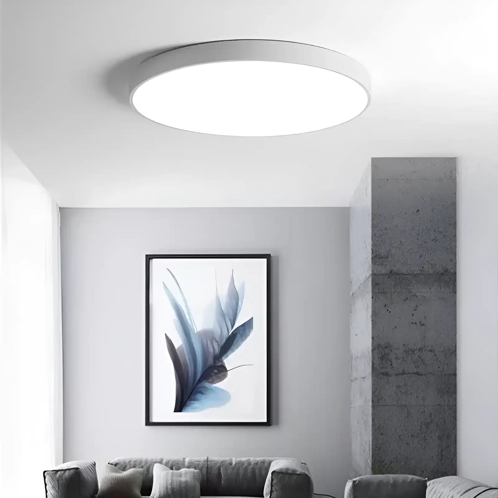 Plafonnier LED nordique circulaire pour salon - Luminenza - Blanc