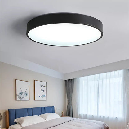 Plafonnier LED nordique circulaire pour salon - Luminenza - Blanc