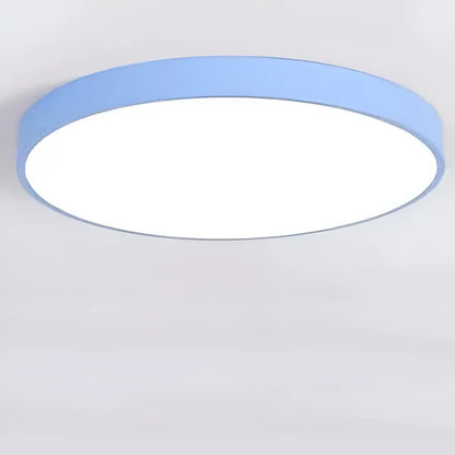 Plafonnier LED nordique circulaire pour salon - Luminenza - Bleu pale