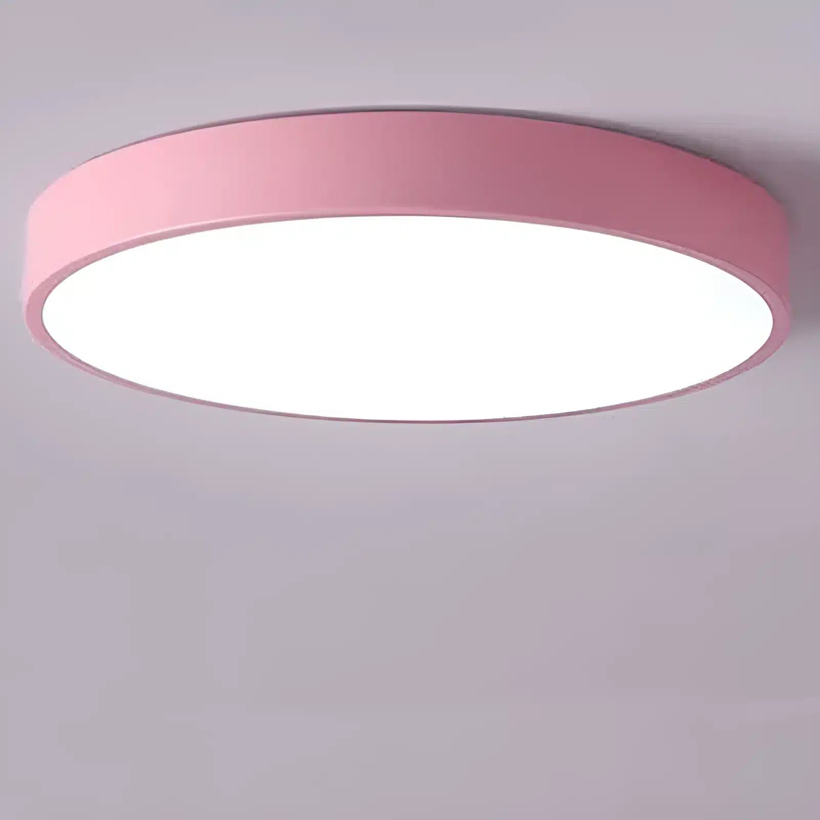 Plafonnier LED nordique circulaire pour salon - Luminenza - Rose pale