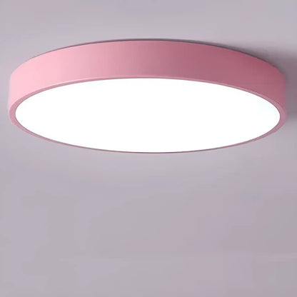 Plafonnier LED nordique circulaire pour salon - Luminenza - Rose pale