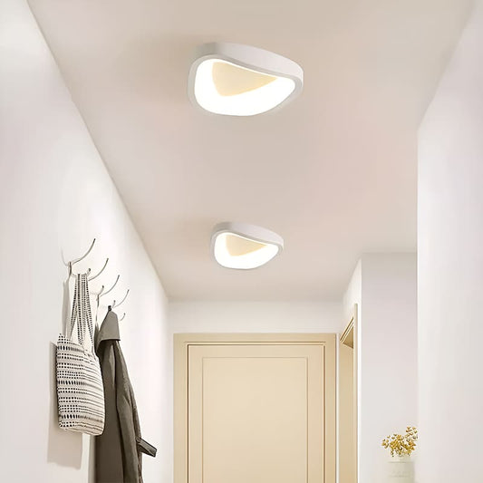 Plafonnier LED nordique en forme de triangle arrondi pour salon - Luminenza - Blanc