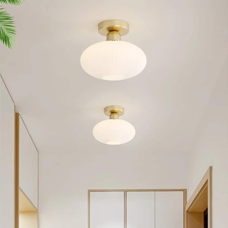 Plafonnier LED Nordique en Verre Semi - Encastré - Luminenza - Doré