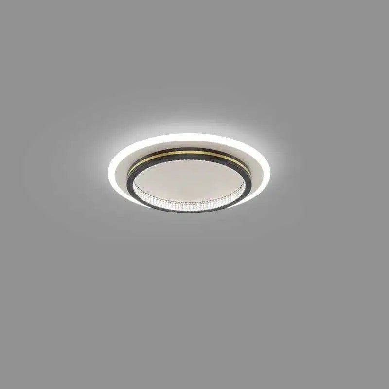 Plafonnier LED rond en fer forgé et acrylique pour Salon - Luminenza - Noir