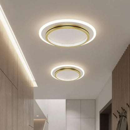 Plafonnier LED rond en fer forgé et acrylique pour Salon - Luminenza - Noir