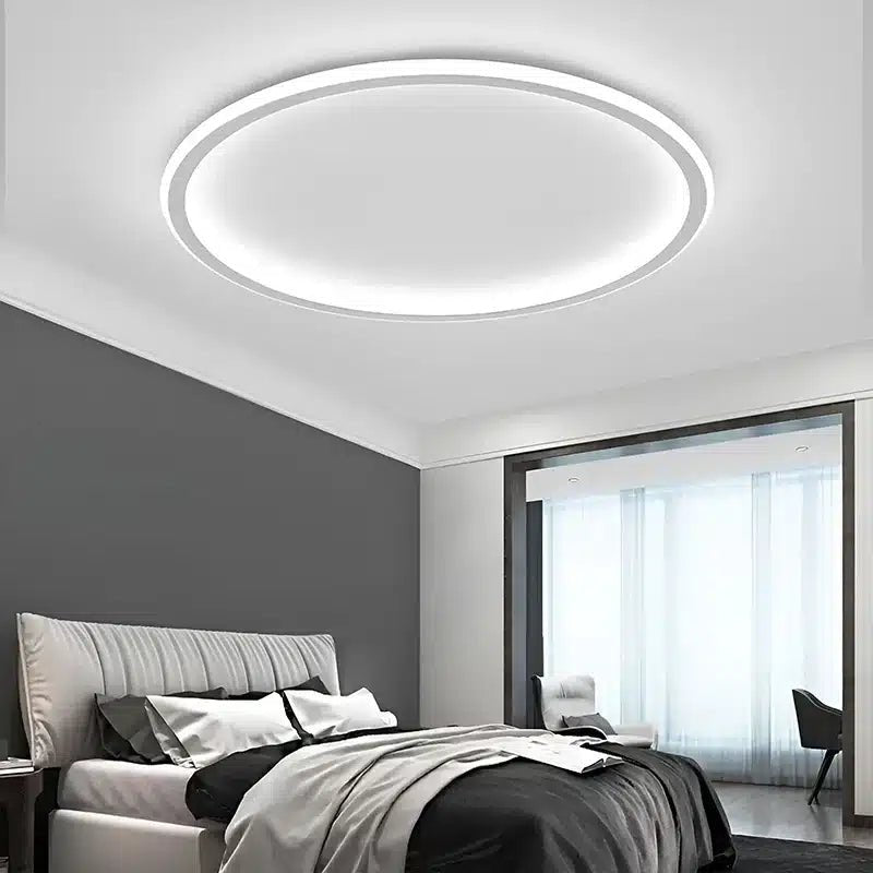 Plafonnier LED Rond et Simple au Design Nordique avec Lumière dimmable en différentes tailles - Luminenza - Blanc