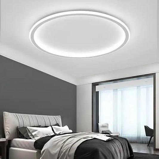 Plafonnier LED Rond et Simple au Design Nordique avec Lumière dimmable en différentes tailles - Luminenza - Blanc