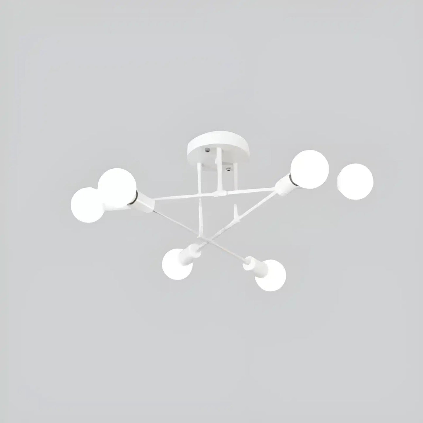 Plafonnier LED Suspension pour Salon 4 ou 6 Ampoules - Luminenza - Blanc