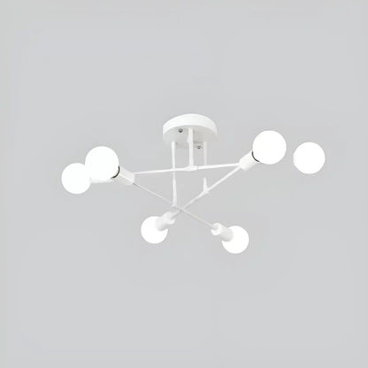 Plafonnier LED Suspension pour Salon 4 ou 6 Ampoules - Luminenza - Blanc