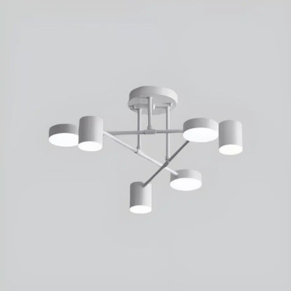 Plafonnier LED Suspension pour Salon 4 ou 6 Ampoules - Luminenza - Blanc