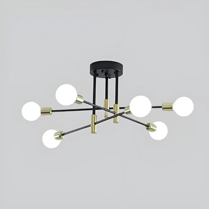 Plafonnier LED Suspension pour Salon 4 ou 6 Ampoules - Luminenza - Blanc