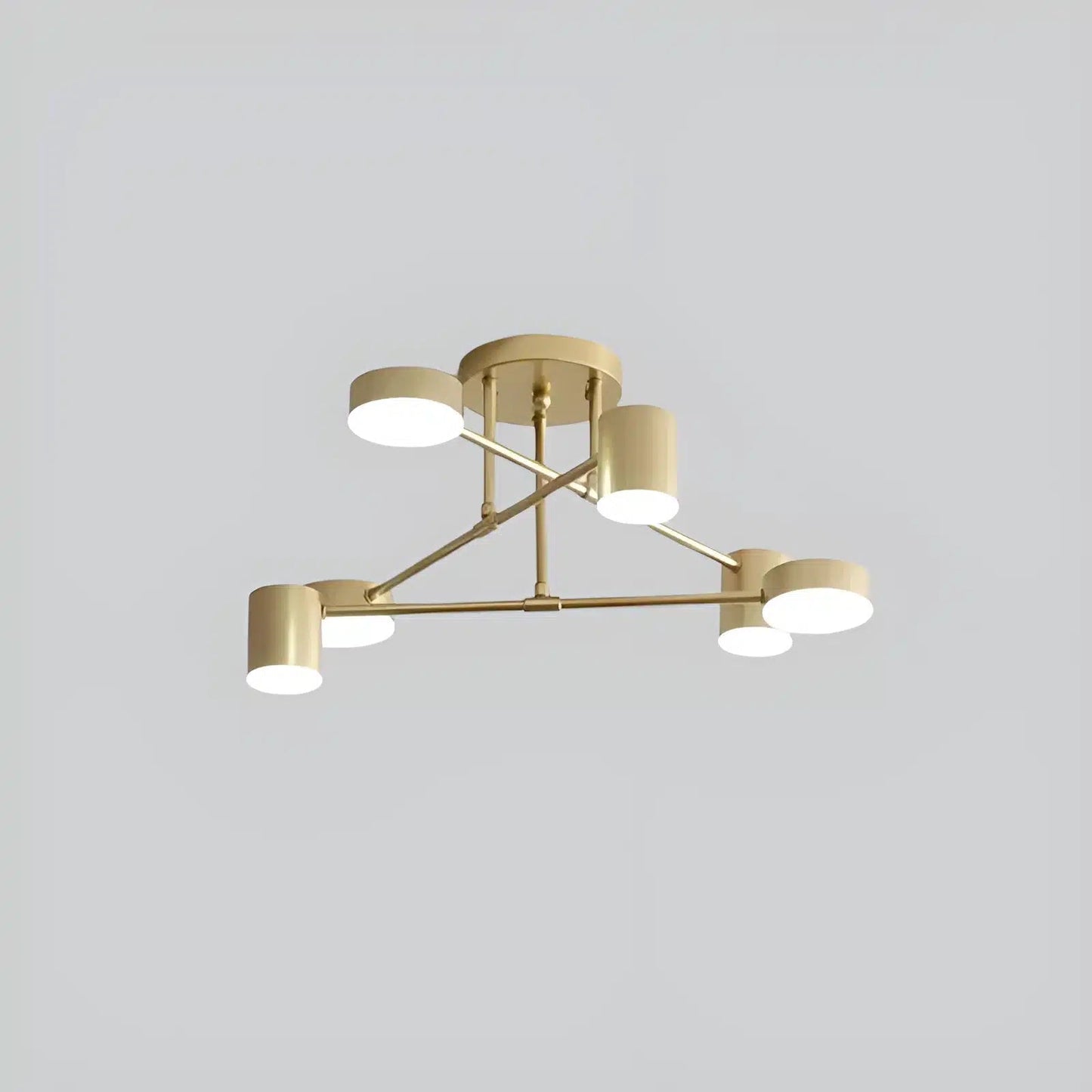 Plafonnier LED Suspension pour Salon 4 ou 6 Ampoules - Luminenza - Doré