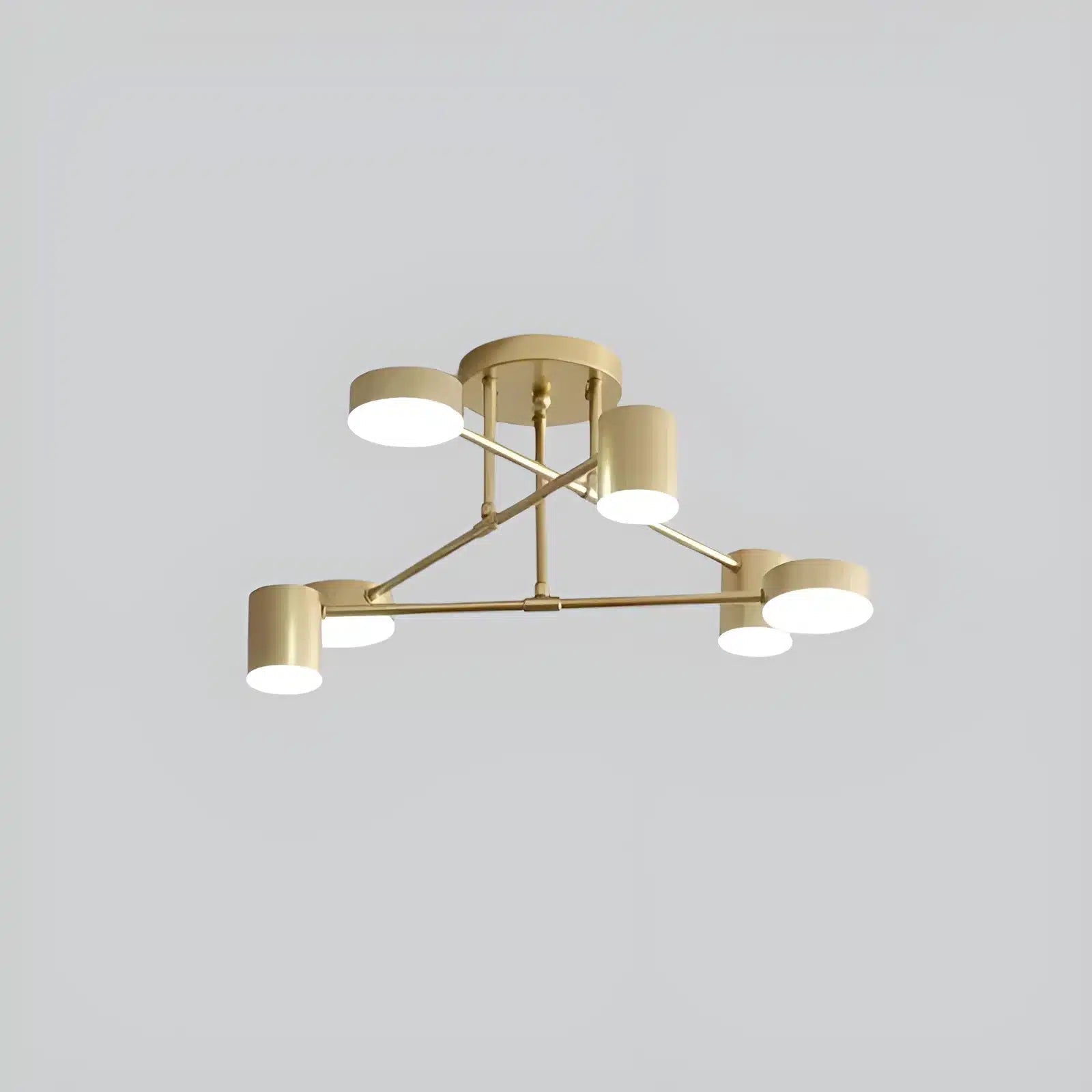 Plafonnier LED Suspension pour Salon 4 ou 6 Ampoules - Luminenza - Doré