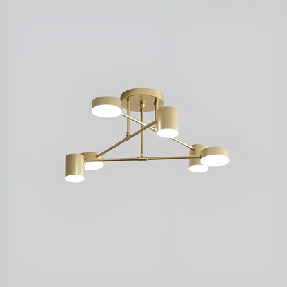 Plafonnier LED Suspension pour Salon 4 ou 6 Ampoules - Luminenza - Doré