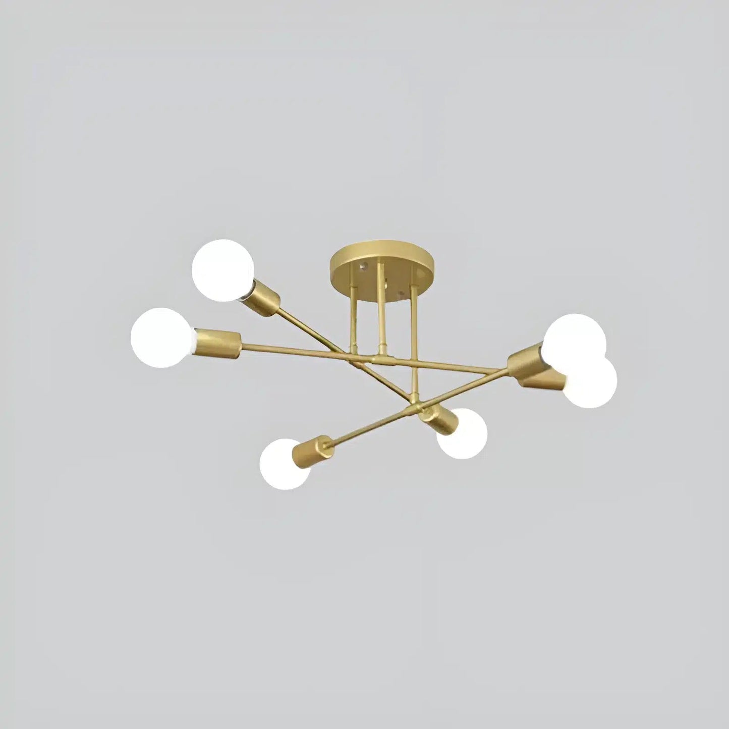 Plafonnier LED Suspension pour Salon 4 ou 6 Ampoules - Luminenza - Doré