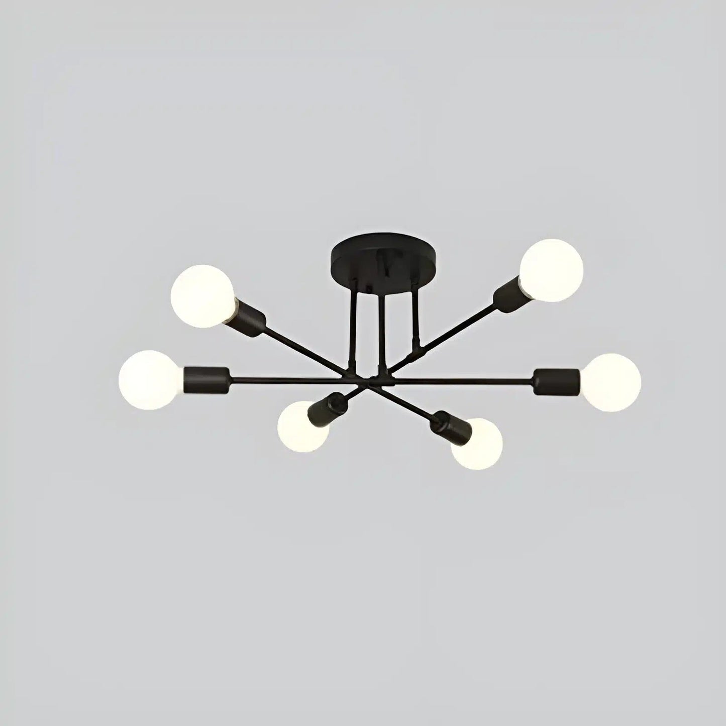 Plafonnier LED Suspension pour Salon 4 ou 6 Ampoules - Luminenza - Noir