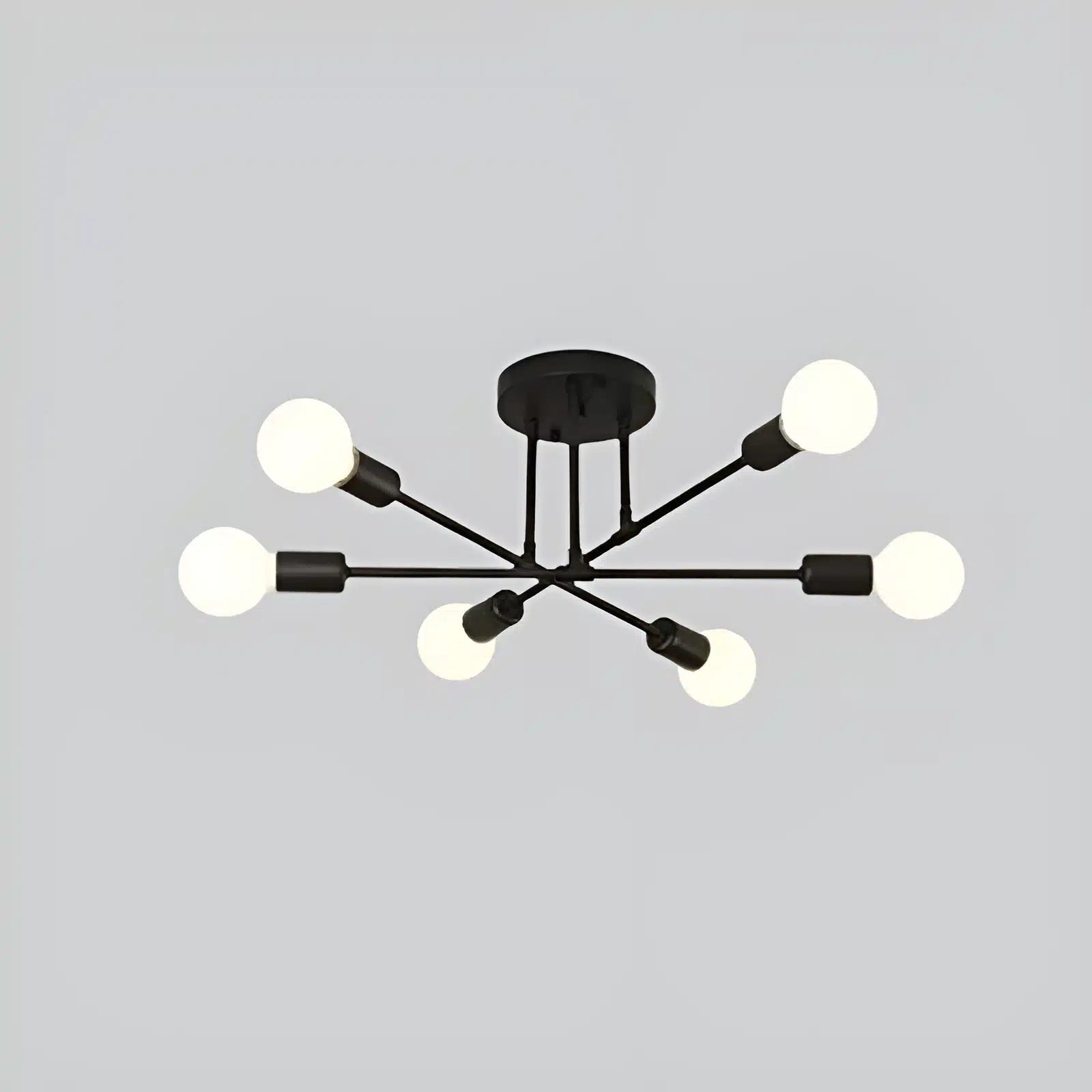 Plafonnier LED Suspension pour Salon 4 ou 6 Ampoules - Luminenza - Noir