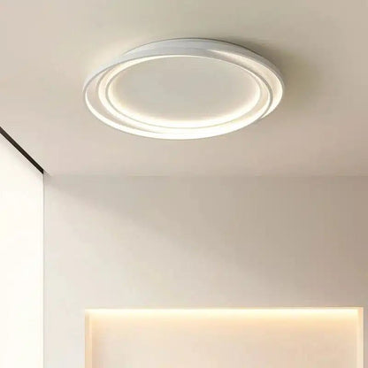 Plafonnier LED ultra fin au design moderne avec formes rondes entrelacées - Luminenza - Blanc