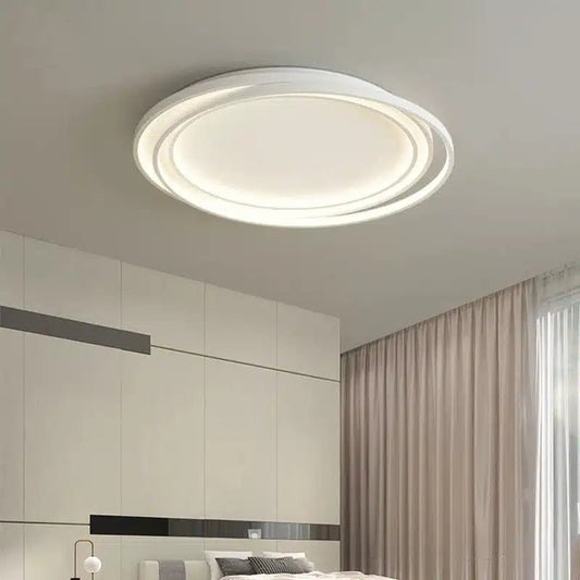 Plafonnier LED ultra fin au design moderne avec formes rondes entrelacées - Luminenza - Blanc