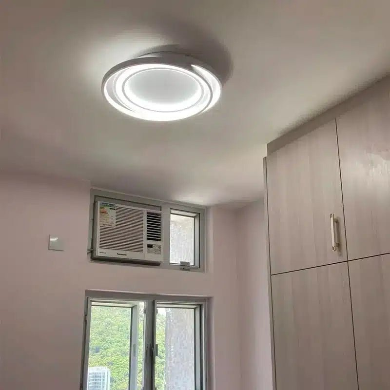 Plafonnier LED ultra fin au design moderne avec formes rondes entrelacées - Luminenza - Blanc
