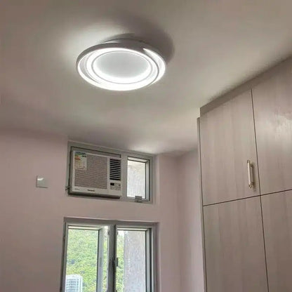 Plafonnier LED ultra fin au design moderne avec formes rondes entrelacées - Luminenza - Blanc