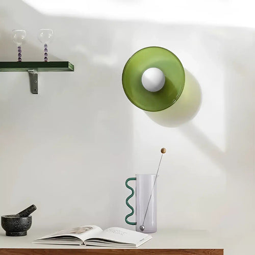 Plafonnier vintage en verre pour salon - Luminenza - Jaune