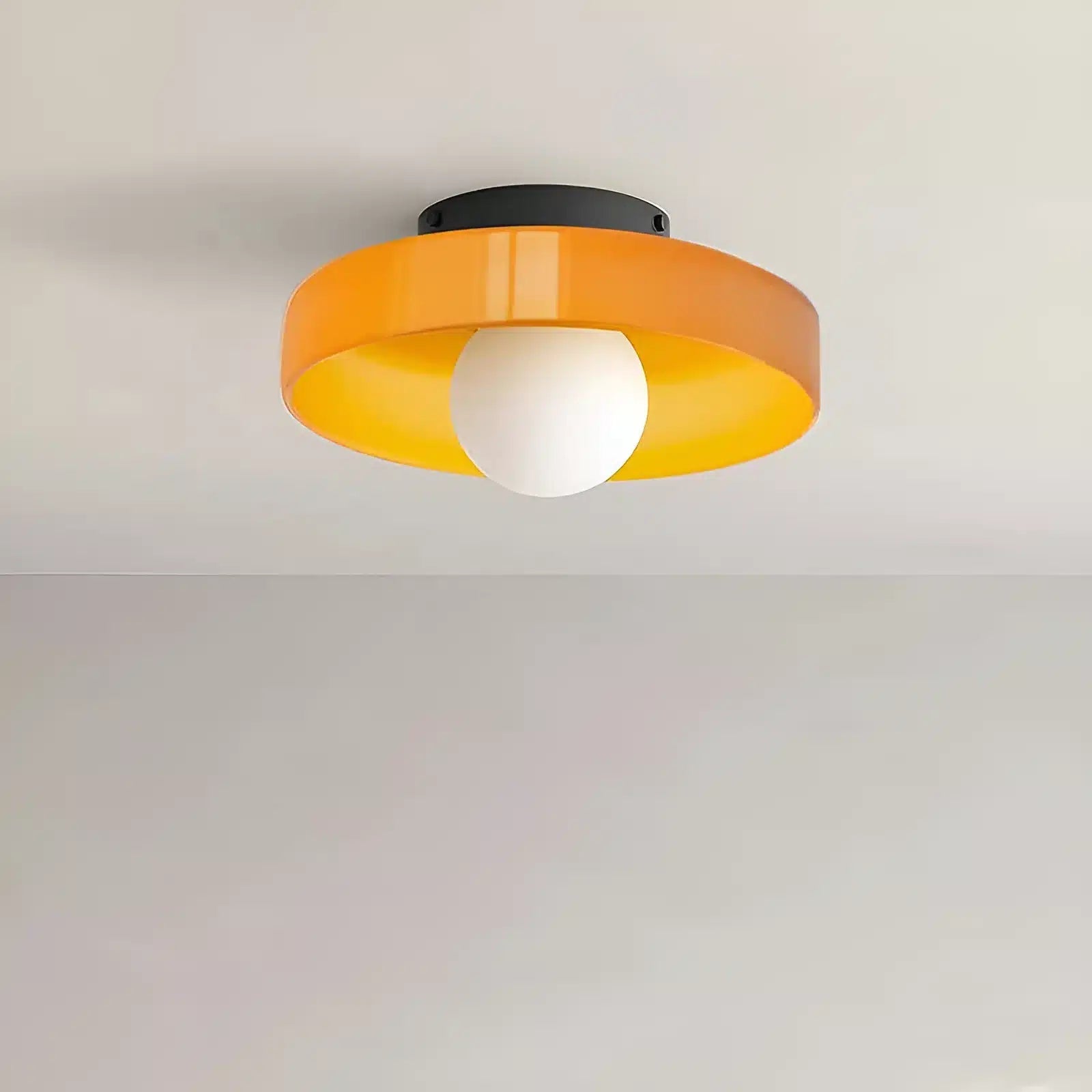 Plafonnier vintage en verre pour salon - Luminenza - Jaune