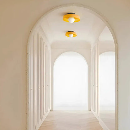 Plafonnier vintage en verre pour salon - Luminenza - Jaune